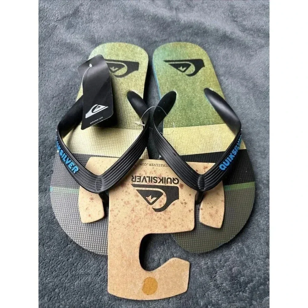 Quiksilver Men’s Molokai Sunset Flip Flop Black Sandals Size 7